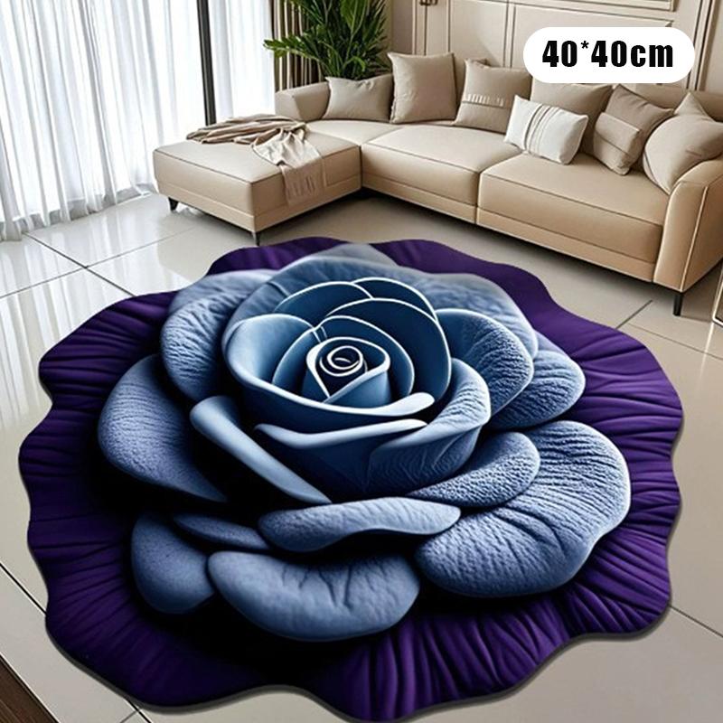 New Flower Carpet Special-Shaped Soft Peony Floor Mat Durable 40X40Cm Non-Slip Absorbent Bathroom Floor Mat