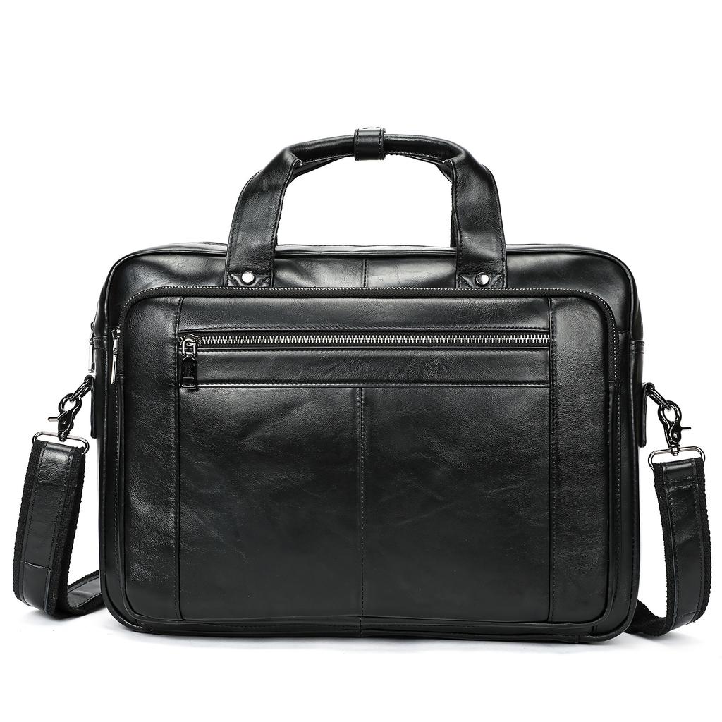 The First Layer of Cowhide Men's Briefcase High-grade Hand-made Soft Leather Laptop Bag Men's Business Bag
