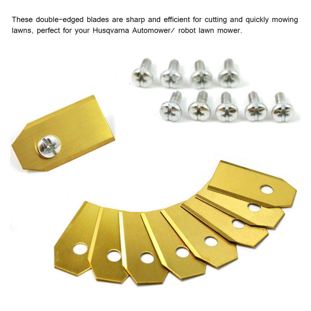 36Pcs Titanium Coating Replacement Robotic Mower Blades Replacement Blades for for Husqvarna Automower/Gardena Robot Mower