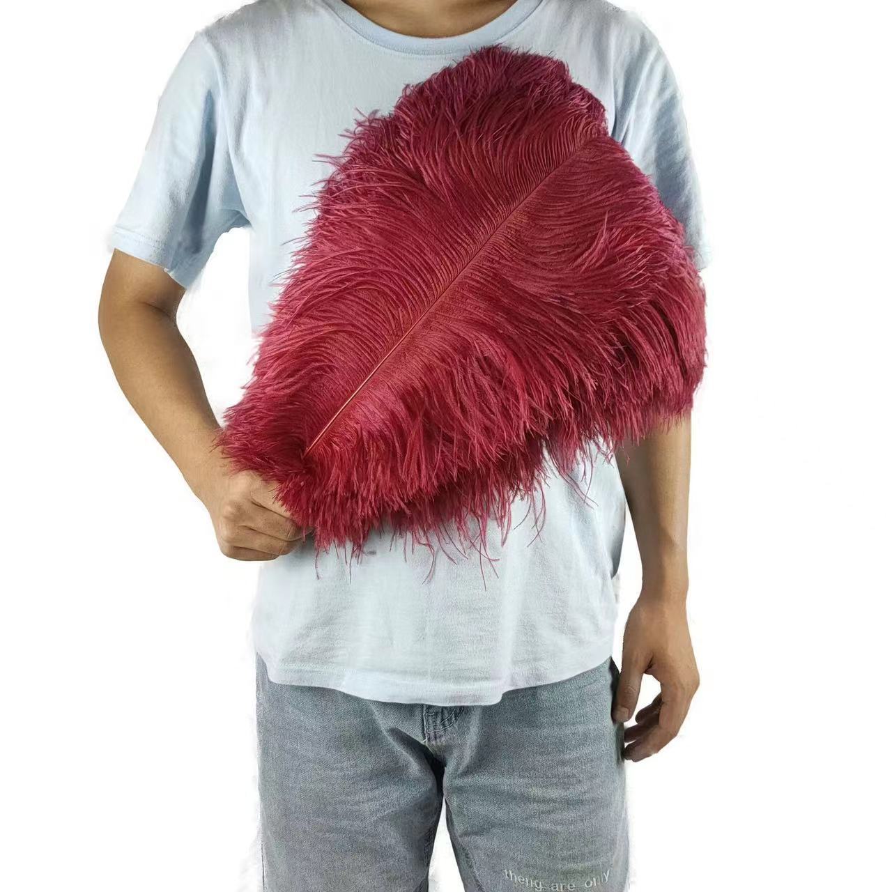 

10 шт 45-50 см красочные большие перья страуса настольный цветок настольный цветок свадебное украшение страусиные перья вино красного