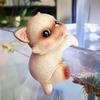 Animal Decorative Statue Mini Cat Dog Resin Ornament Compact Design Flower Pots