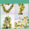 Long 25 Meter Artificial Sunflower And Ivy Leaf Vines Garland With Flexible Diy Design For Beautiful Home Interior Accents