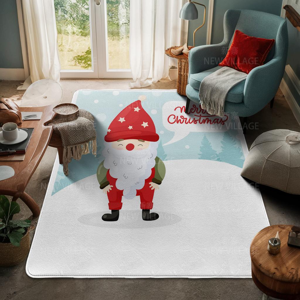 House Entrance Carpet Home Door Mat Living Room Bath Foot Bathroom Non-slip Water Absorption Rugs Bath Merry Christmas Winter