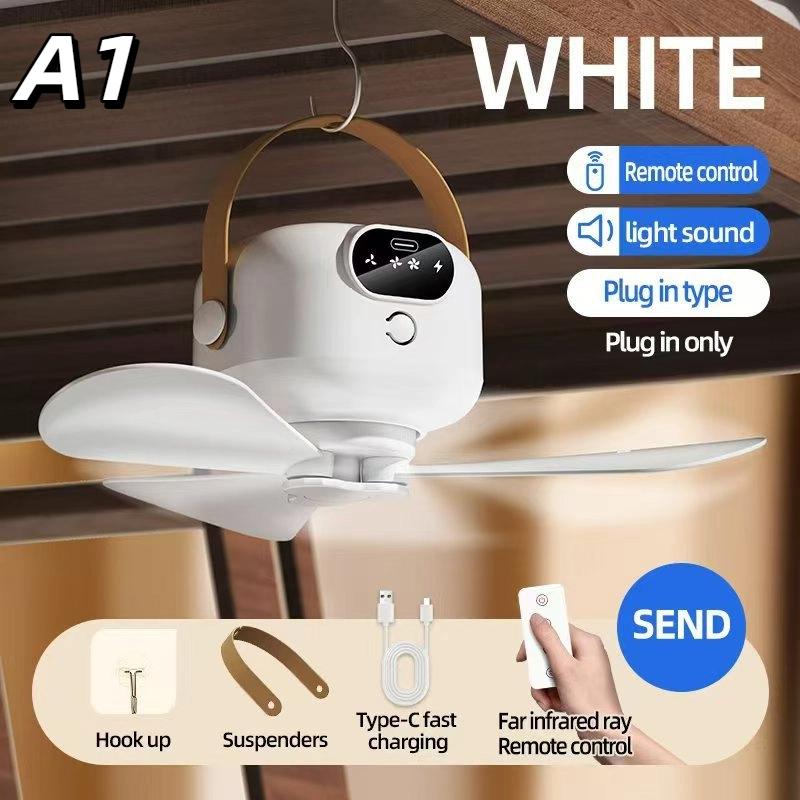 Wireless Remote Control Lighting Ceiling Fan Usb Bedside Dormitory Small Hanging Portable Night Light Electric Fan