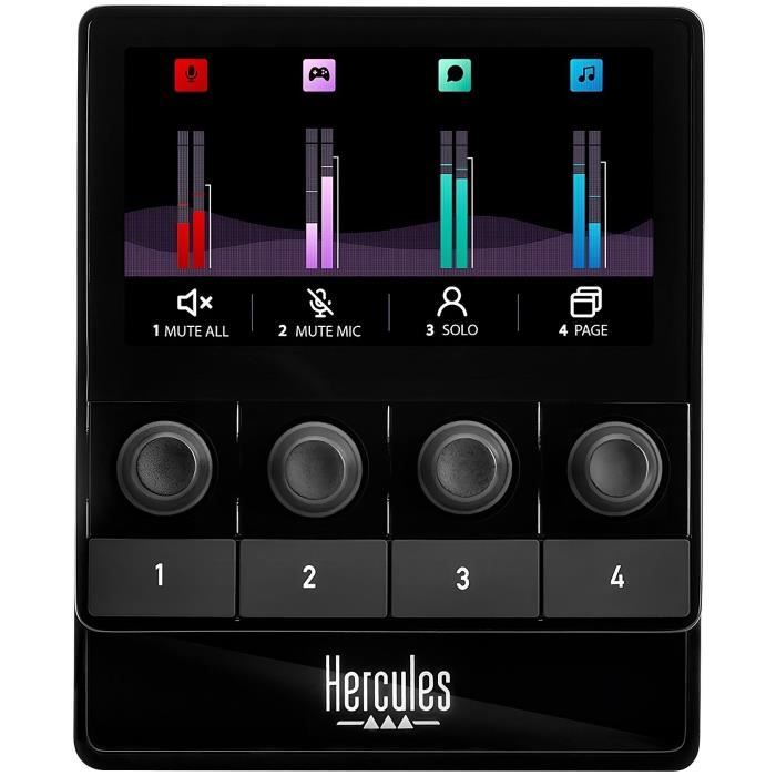 Audio Controller - HERCULES - STREAM 100 - Pilotage Simple Et Intuitif Du Son - Streaming Débutant