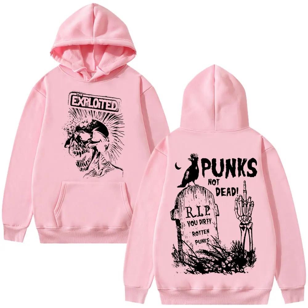 Rock Band The Exploited Graphic Hoodie Punks Not Dead Hoodies Autumn Winter Men Women Hip Hop Gothic Punk Oversized Sweatshirt