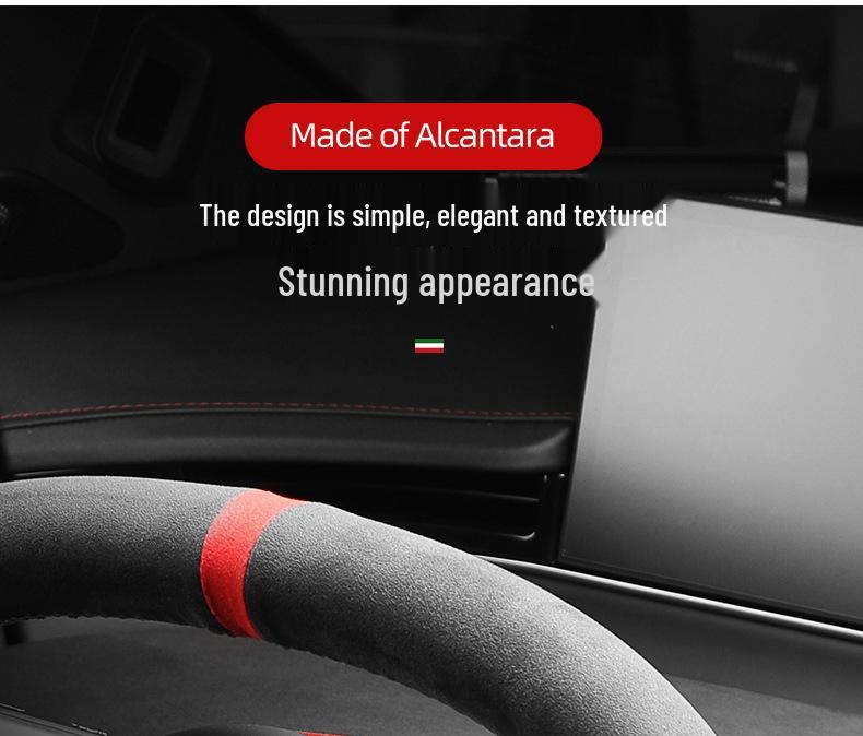 Zhijie S7 Ultra-Thin Alcantara Suede Steering Wheel Trim Sticker