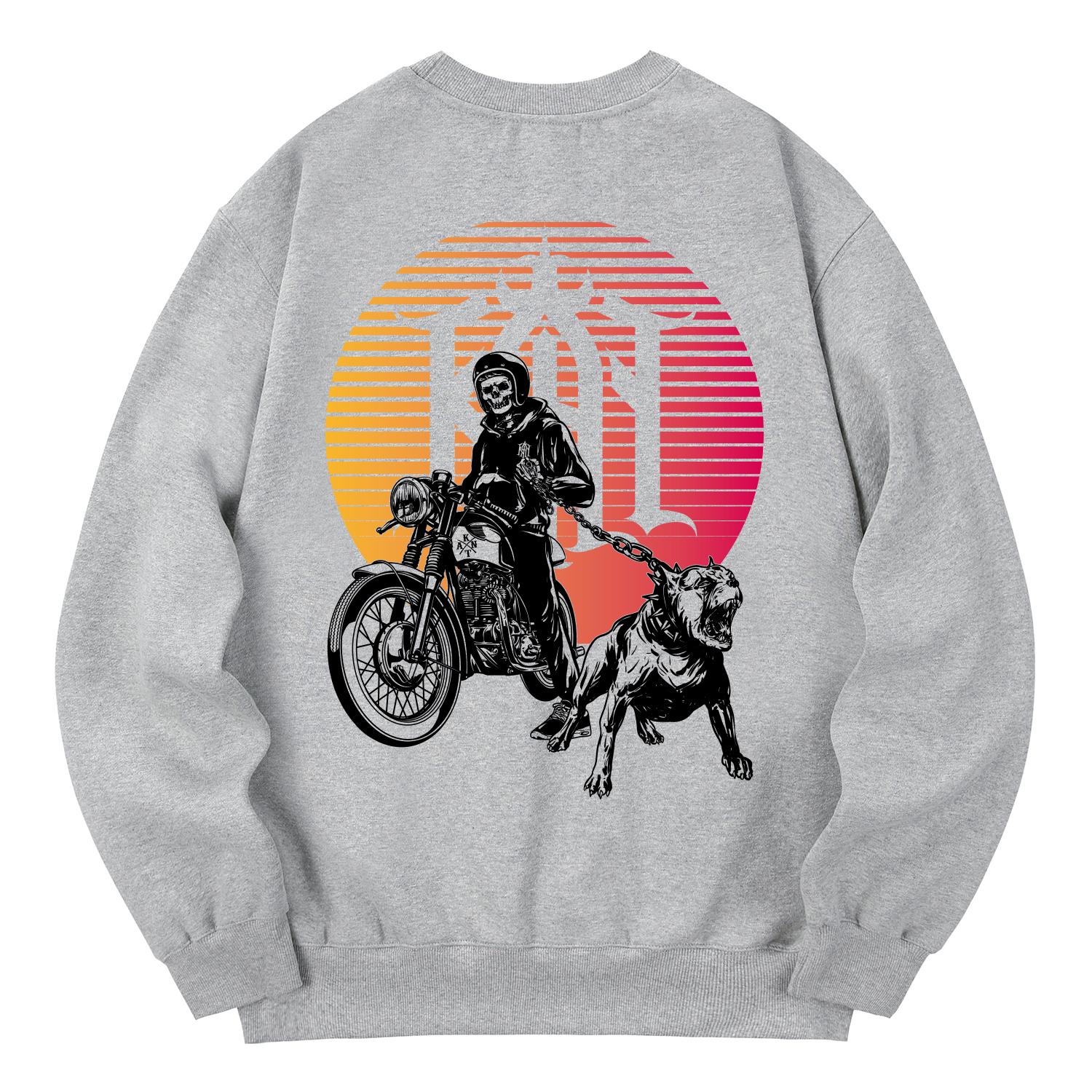 Khan 6312 Kmg0156 Khan Custom Bike Fleece-Lined Sweatshirt - Gray L