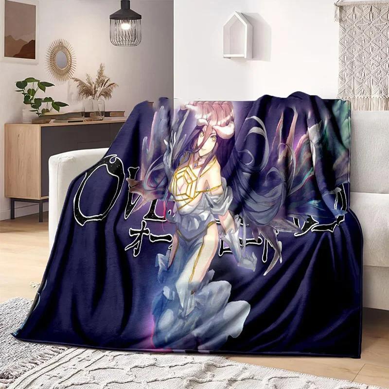 3D Print Overlord Anime Blanket Soft Sofa Cover Throw Blanket Fleece Tapestry Lightweight Warm Bed Blankets for Bedroom Couch