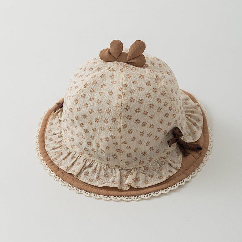 Korean Style Children's Sun Protection Lace Bucket Hat for Girls