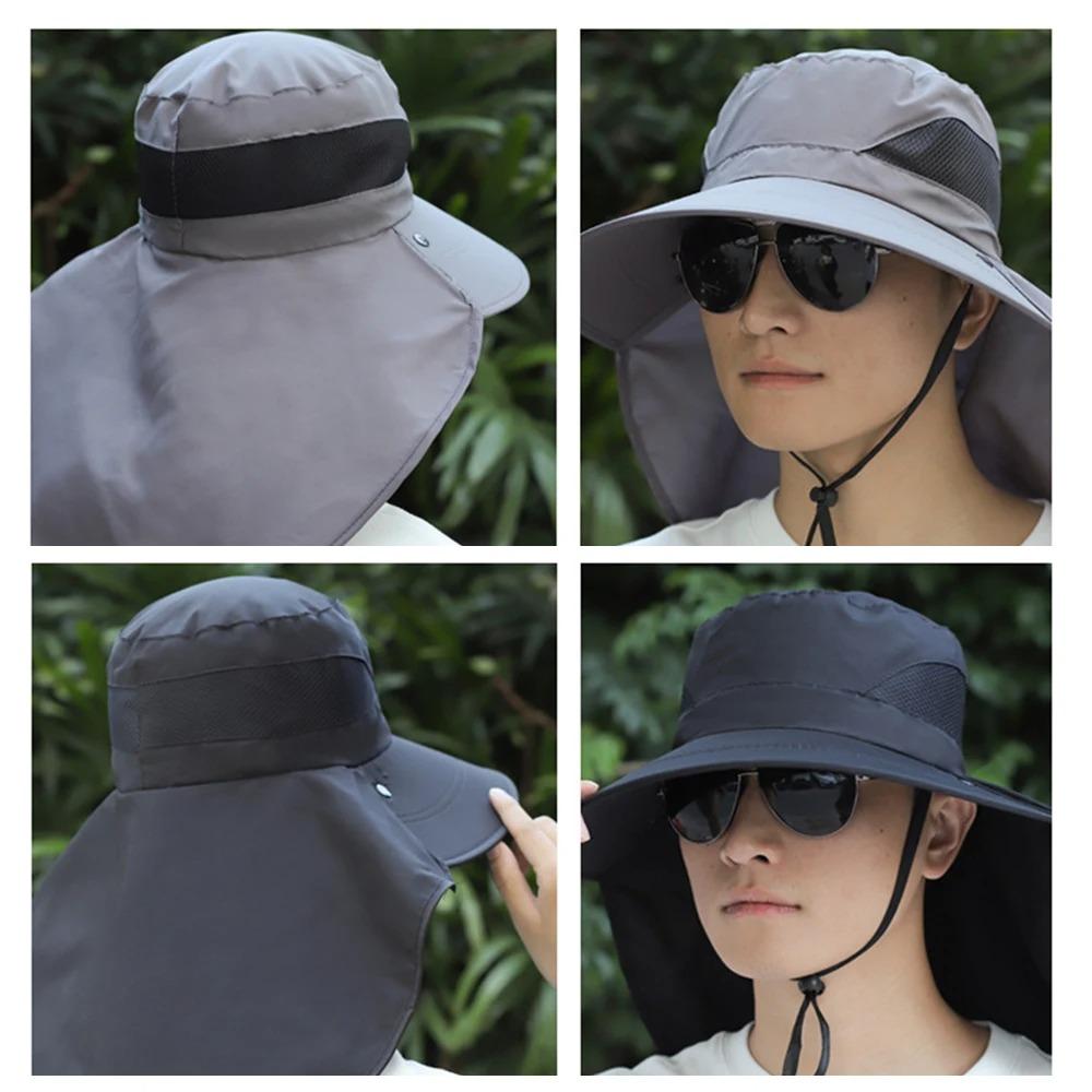Summer Sun Hats Fisherman Hat UV Protection Outdoor Hunting Fishing Cap for Men Women Hiking Camping Visor Bucket Hat Neck Flap