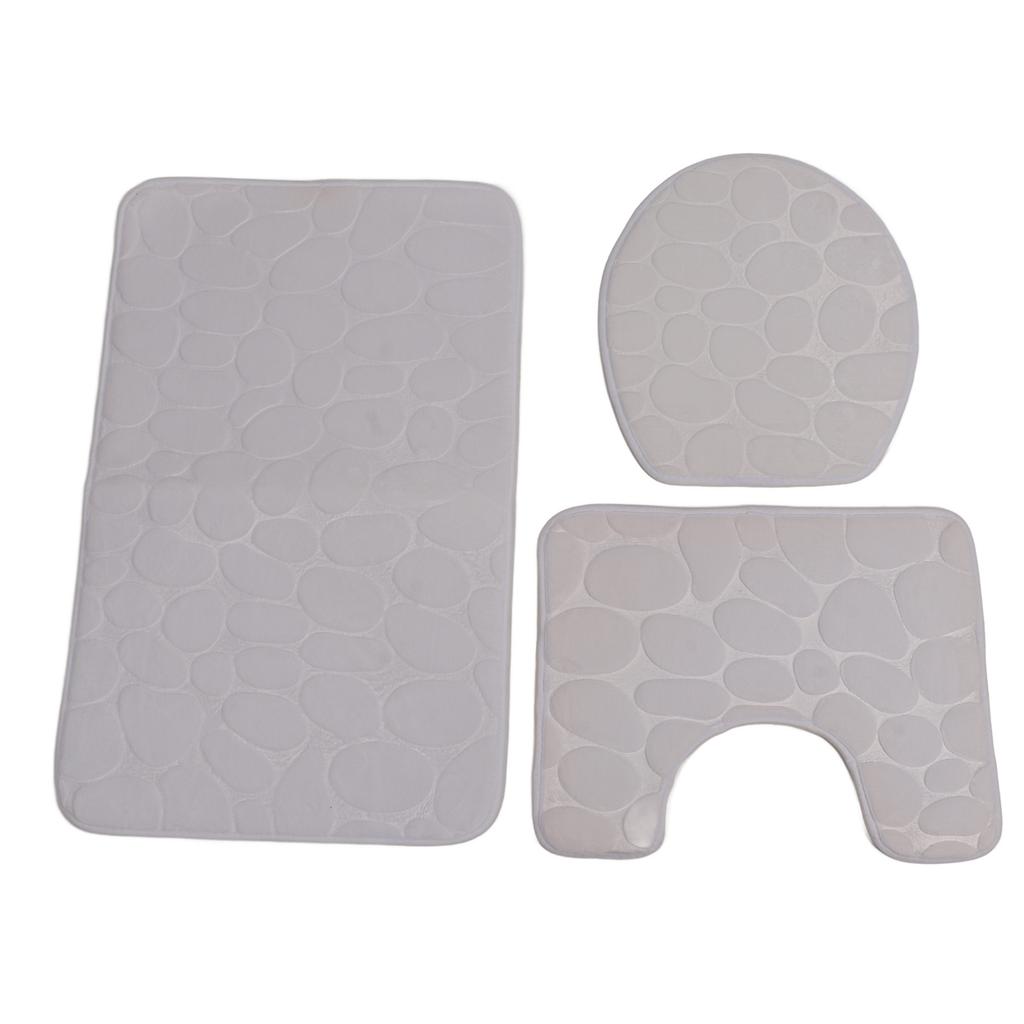 Conjunto de 3 Tapetes de Banheiro Forma U Tapete para Vaso Sanitário Tampa de Vaso Sanitário Tapete de Banho Absorvente de Água Antiderrapante Tapetes de Banho para Treinamento de Penico Crianças Adulto