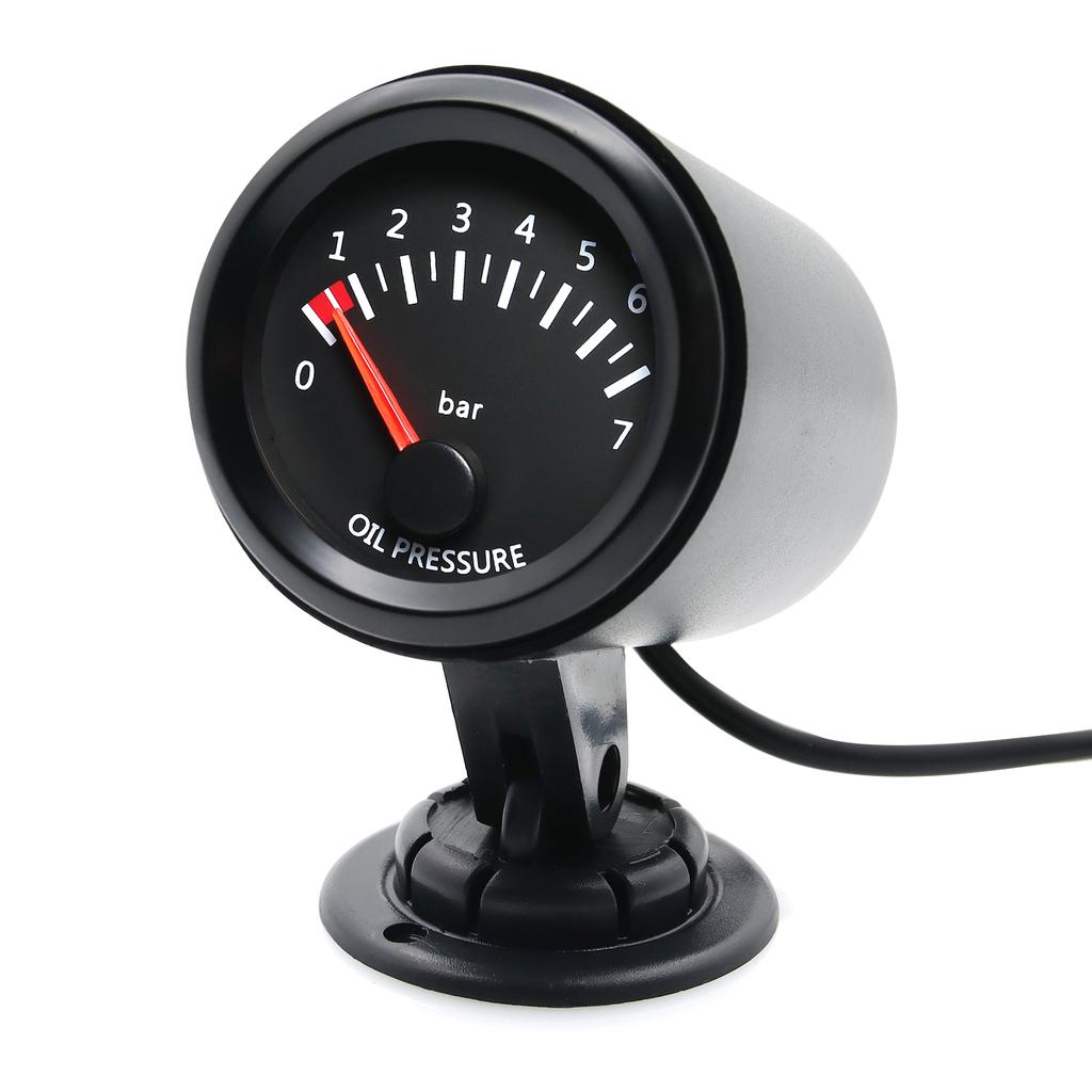 2" 52MM Oil Pressure Gauge+Sensor 1/8NPT White Light 0~7Bar Oil Press Meter for Petrol Car Auto Racing Meter Holder 12V custom