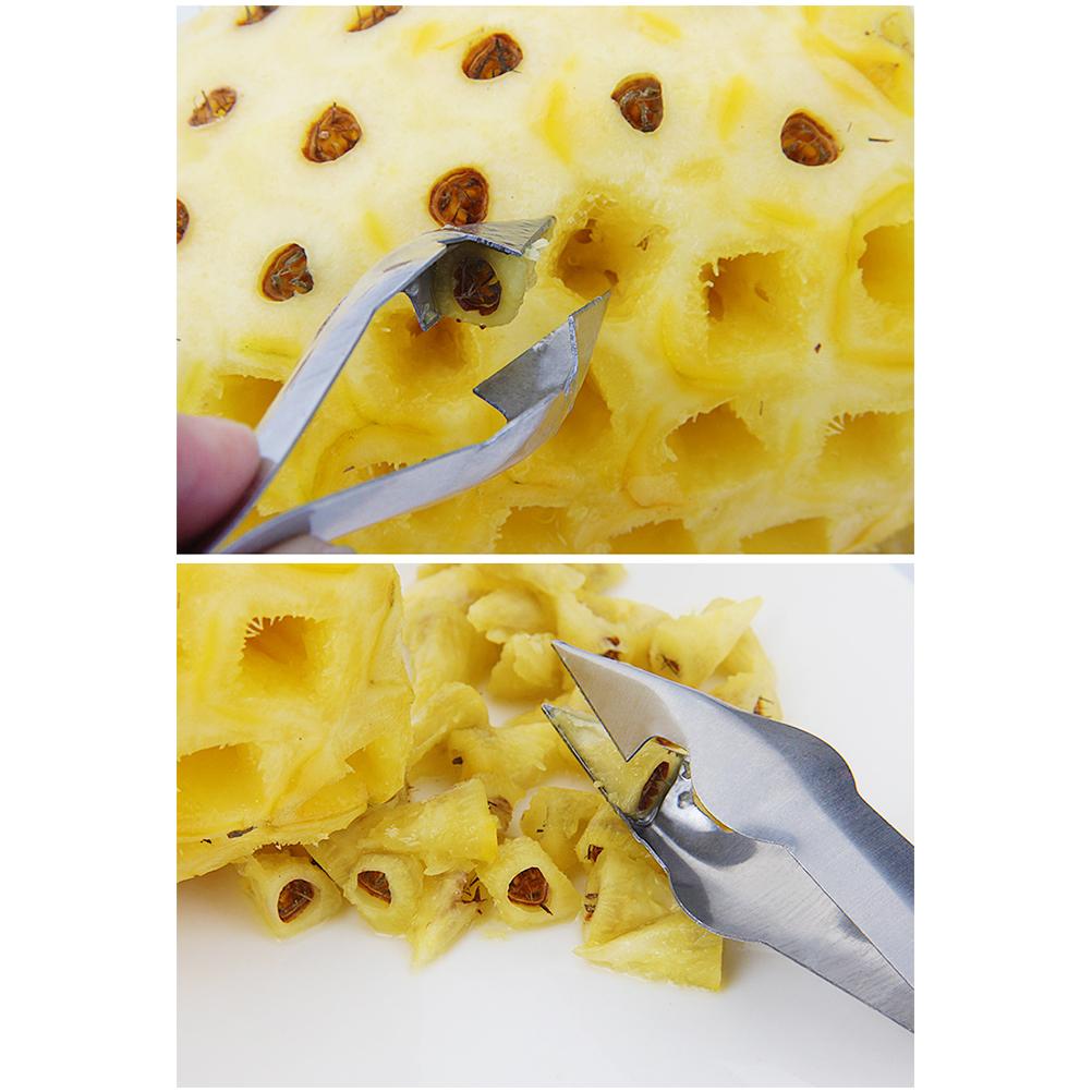 2 Pcs Stainless Steel Pineapple Eye Peeler Kitchen Seed Remover Cutting Clip Supplies