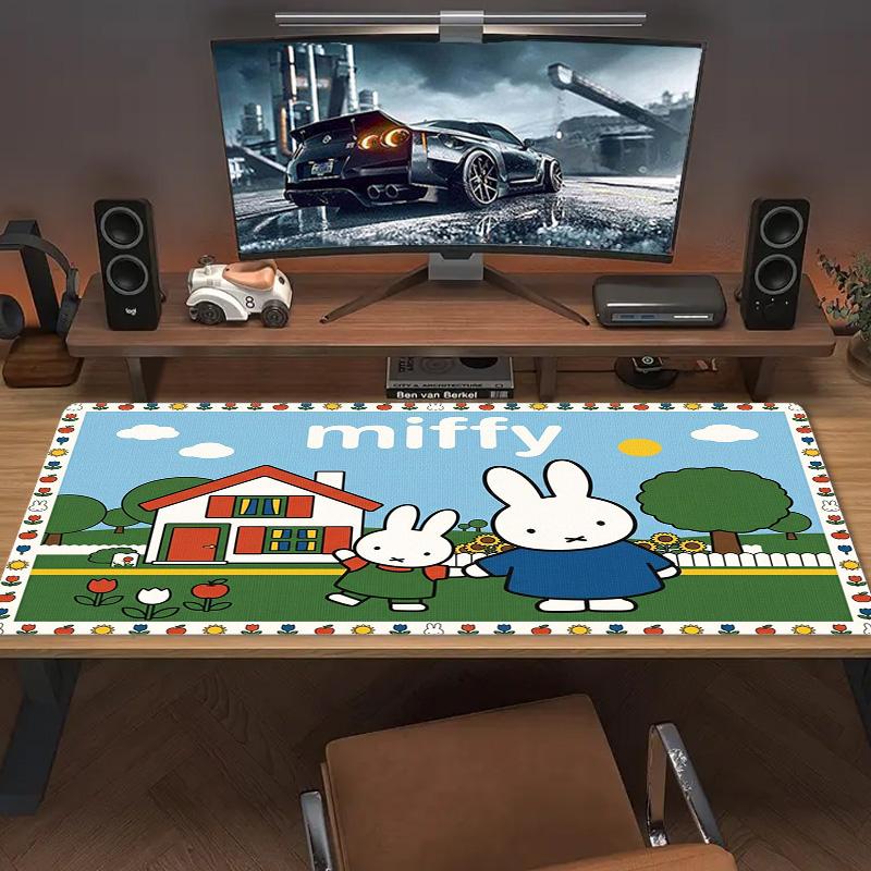 Miffy Color Mouse Pad Large Gaming Table Cushion Non-slip Laptop Tablet Big Mousepad XXL Mat Mini PC Playmat With Lock edge