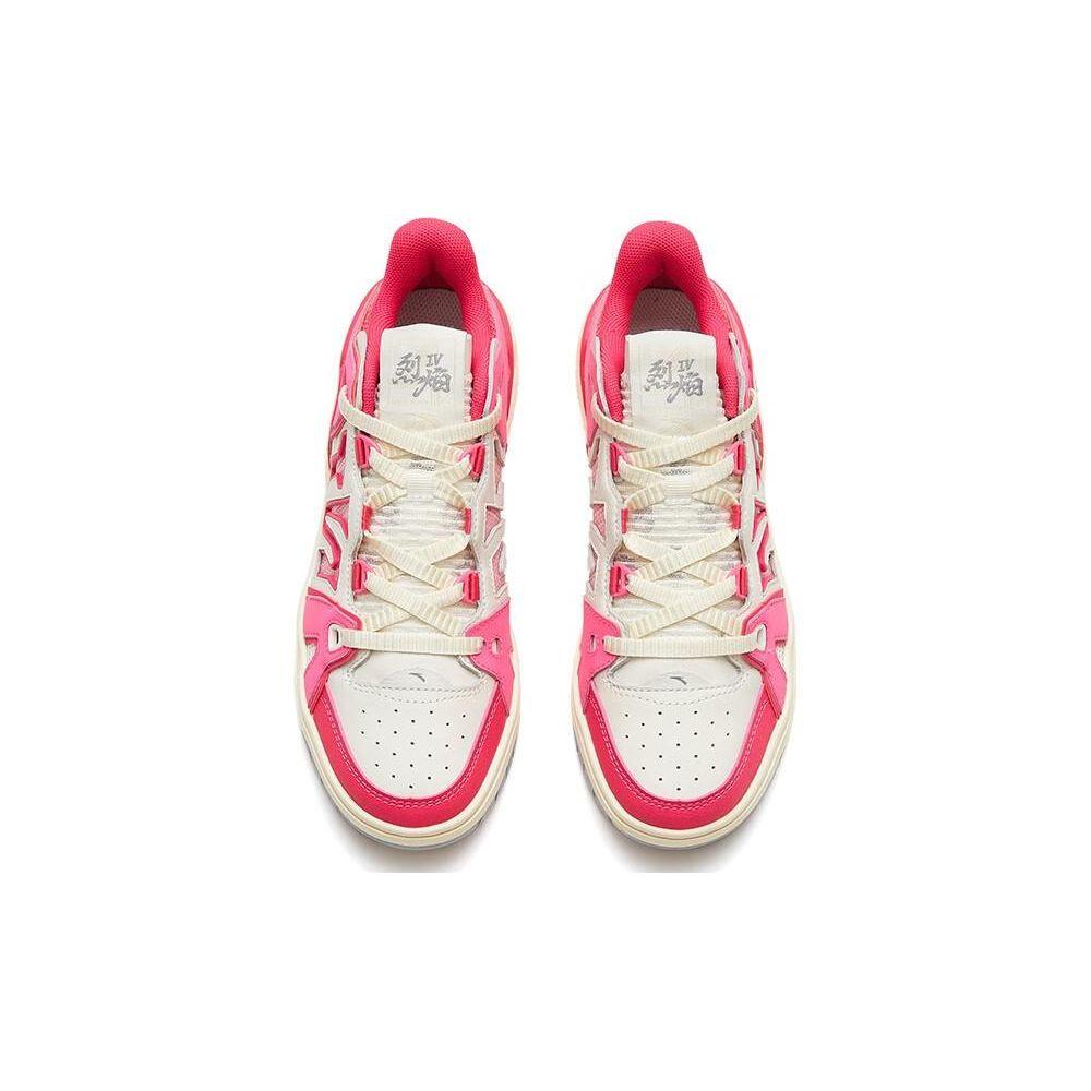 Anta Flame 4.0 Non-Slip Durable Low-Top Skate Shoes Women Skate Shoes White Red 122328090-3