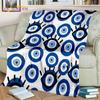 Bule Evil Eye Blanket Hamsa Hand Psychedelic Blanket for Travel Bedding Chair Adult Lightweight Bohemian Style Blanket Tapestry
