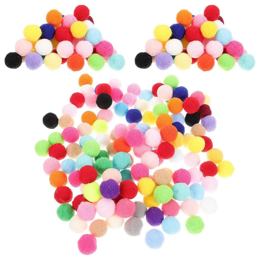 500pcs 25mm Colorful Plush Ball Toy Elastic Plush Ball Creative Manual DIY Hat Scarf Accessories for Kids (Mixed Color)