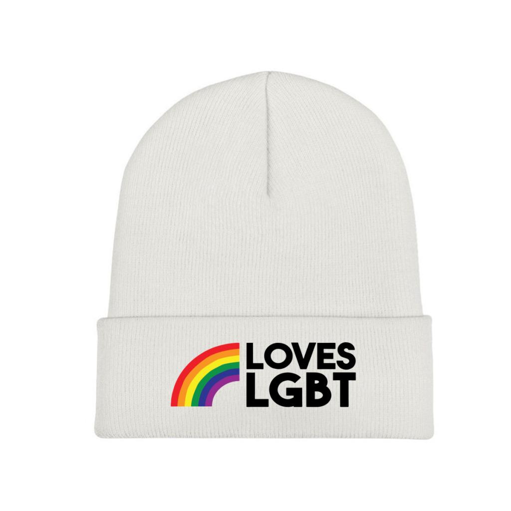 LOVES LGBT Knitted Caps for Women Unisex Beanies Winter Hat Pride Bisexual Lesbian Gay Rainbow Harajuku Warm Cap