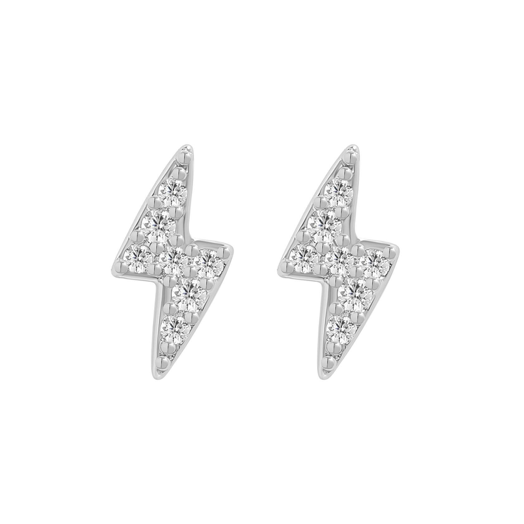 Anti-Allergic Mini Earrings Hip-Hop Compact Minimalist Zircon Lightning Stud Earrings Premium Durable Quality Useful