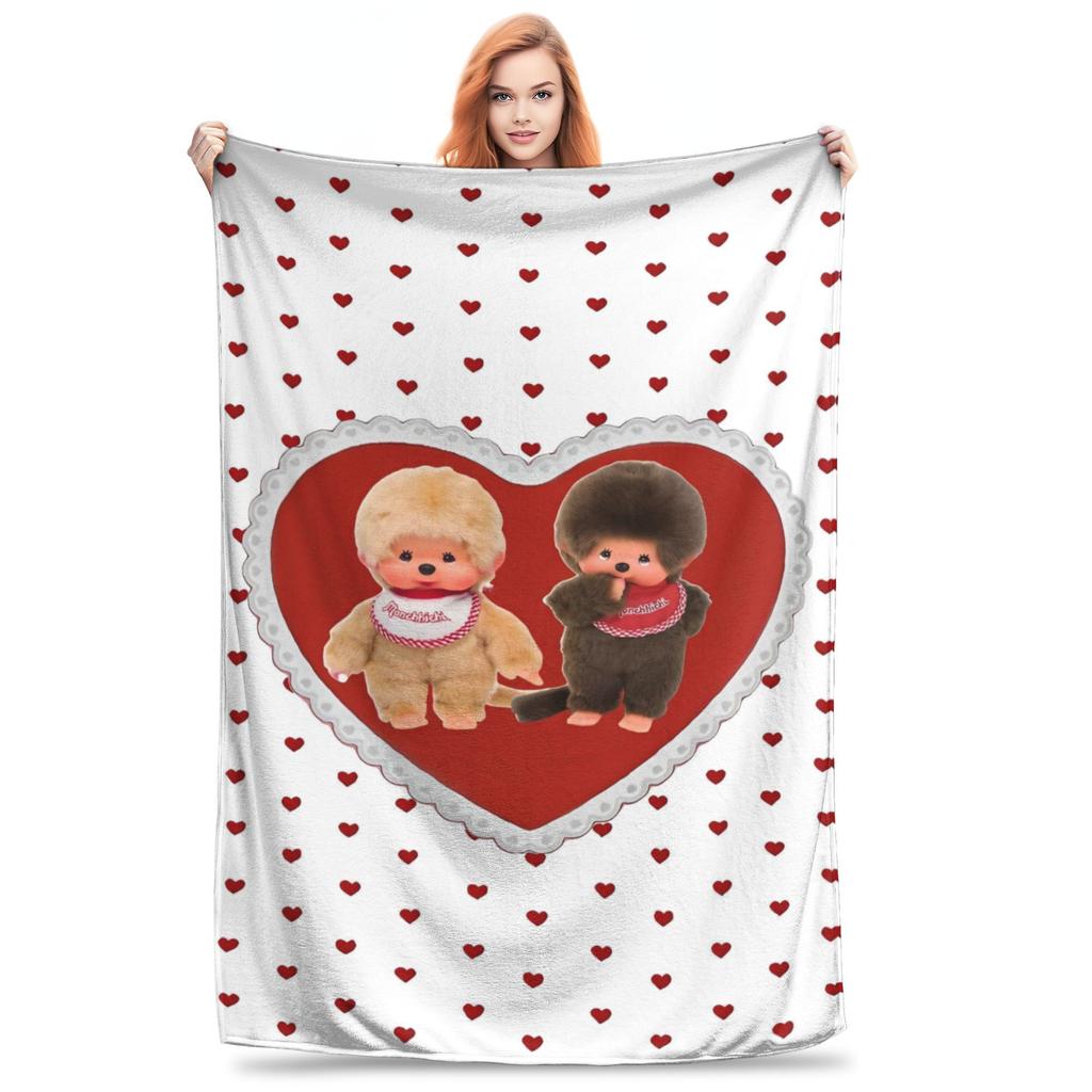 Monchhichi Decke Qualität Weich Bettwäsche Überwürfe Winter Mädchen Jungen Outdoor Lustige Tagesdecke
