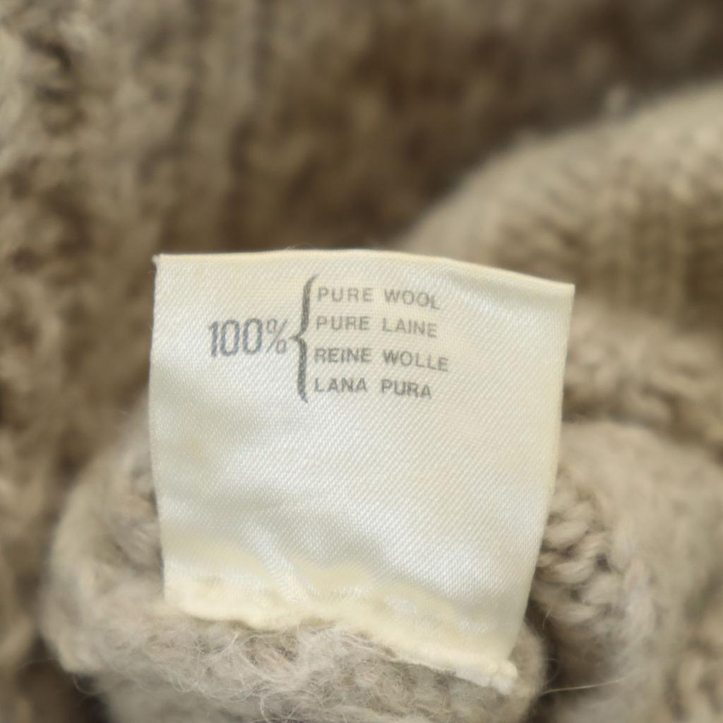 BOSTON TRADERS 90s 100% Wool, Old Long Sleeve Sweater Beige Knit Men's Used