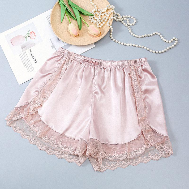 

Women s Anti-Exposure Seamless Ice Silk Lace Shorts - Lightweight, Non-Rolling, Loose Fit for Home Wear XL (120-140 jin) шампанского