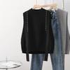 Vest Female O Neck Design Sense Knitted Tank Top for Women Korean Edition Foreign Loose and Versatile Sweater Vest Female
