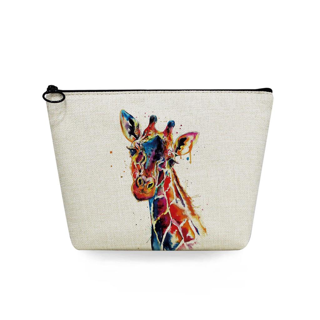 Women Giraffe Print Cosmetic Bag Toiletries Organize Travel Storage Case 6870