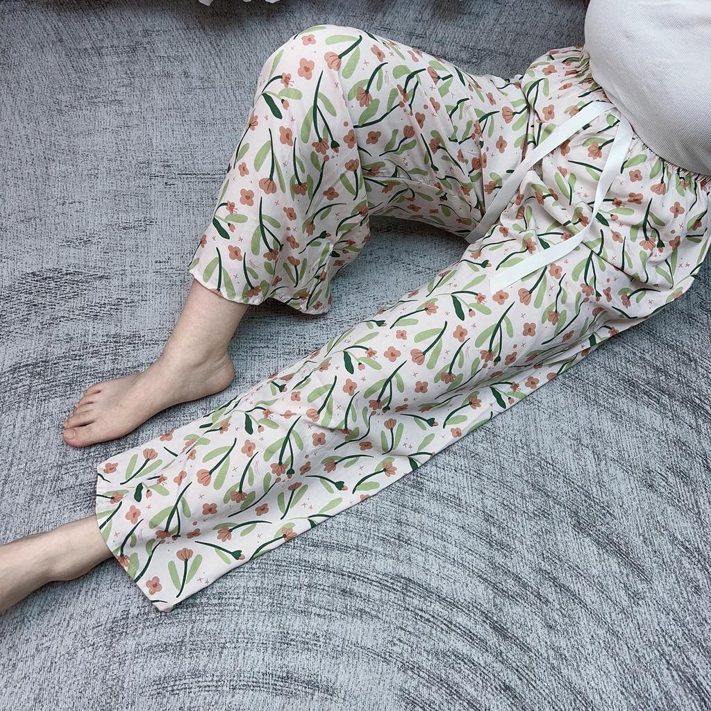 Summer Thin Cotton Rayon Ultra-Light Puff Wide Leg Ankle Pants for Women  Home Pants Plus Size Artificial Cotton Pants