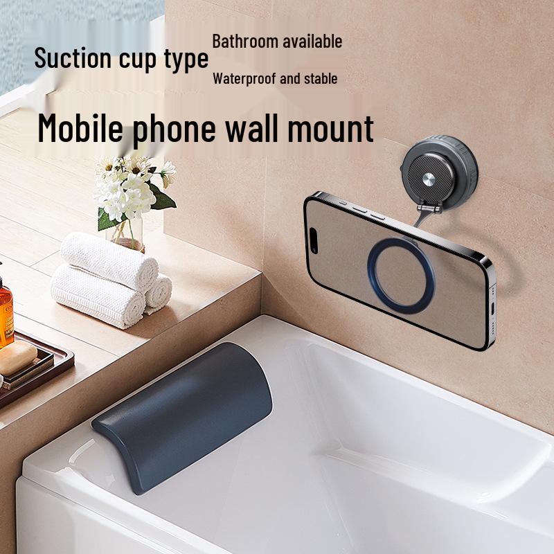 Magnetic Phone Holder with 360° Rotation: Foldable Suction Stand for Car & Desktop Navigation