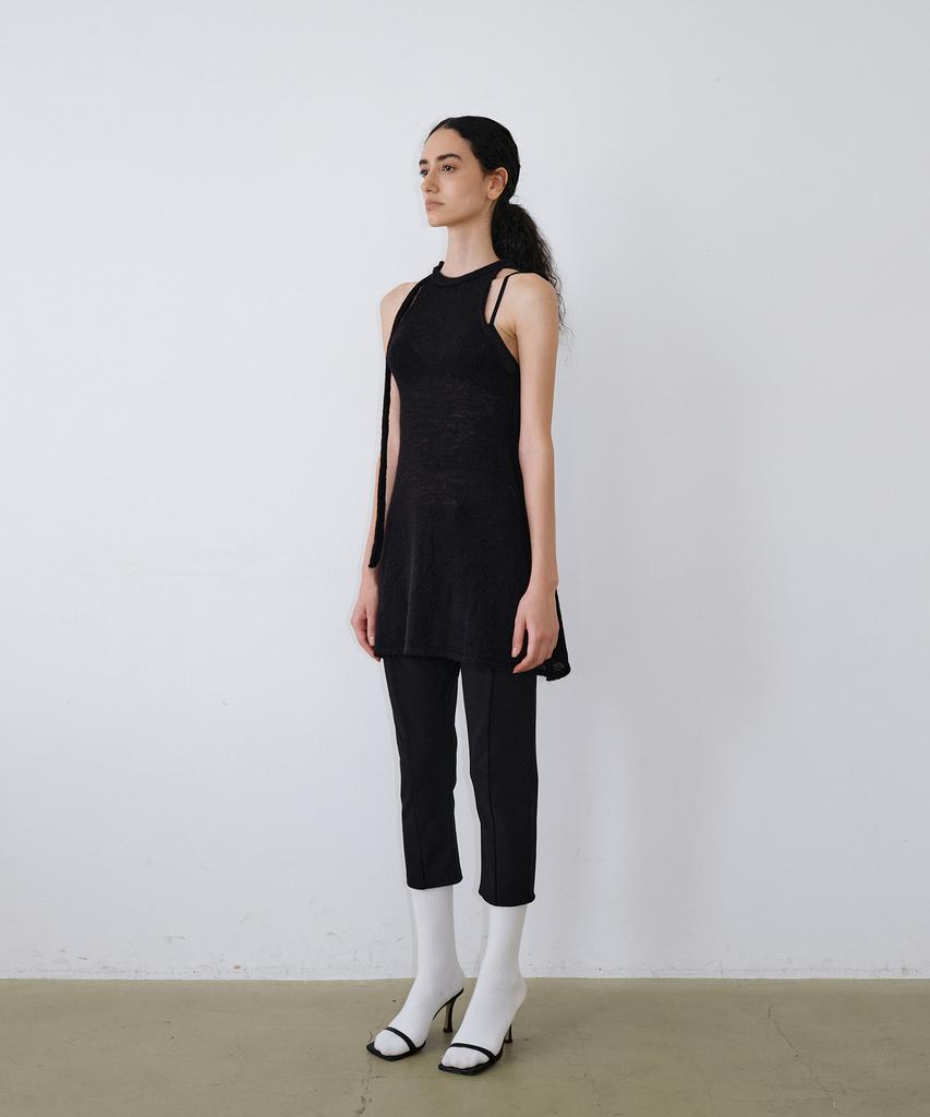UUNE SCENE Scarf Tie Halter Knit_Black