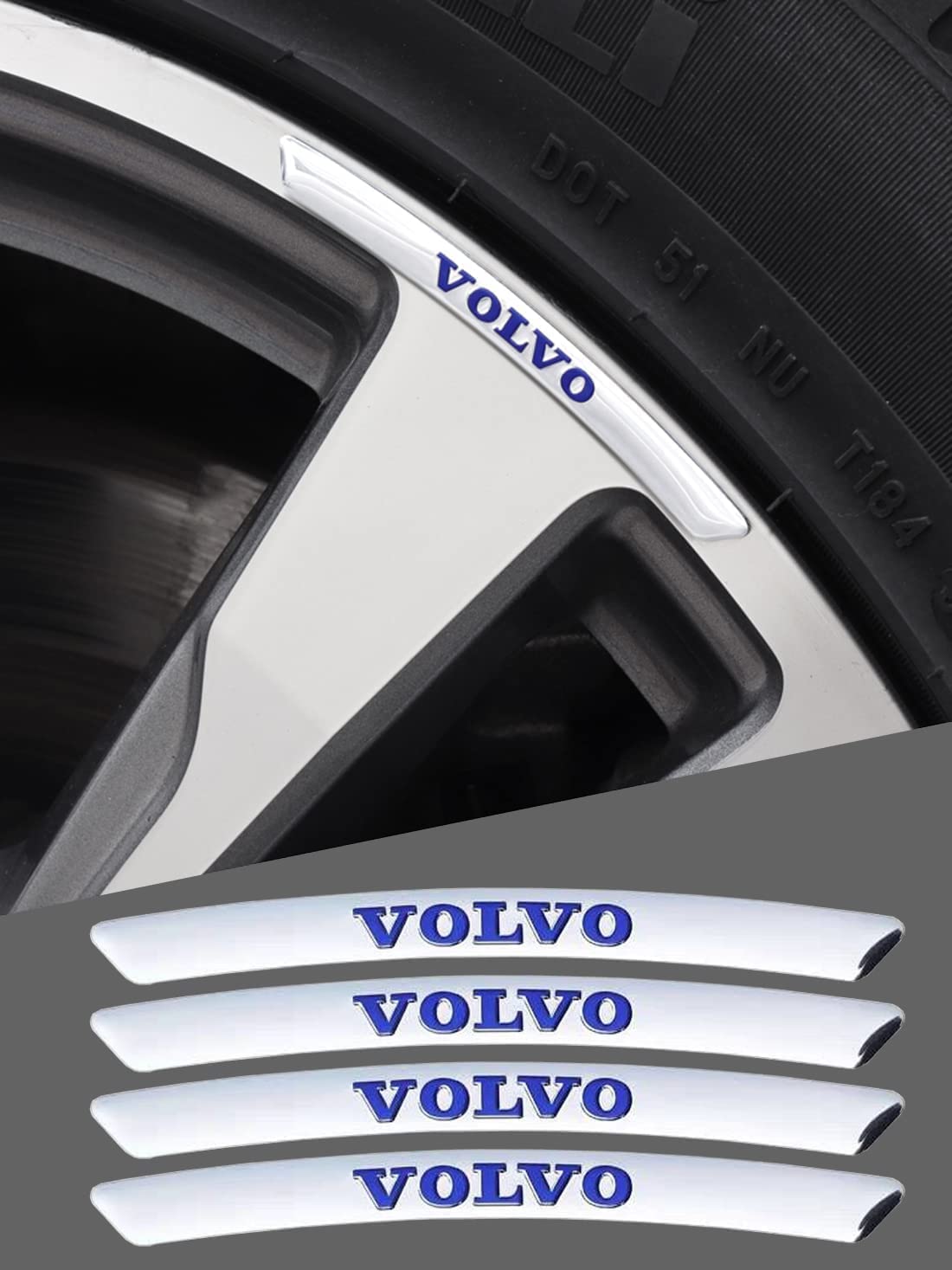 

Wheel Sticker Rim Sticker [Various Styles Available] Silver VO.L-VO серебряный