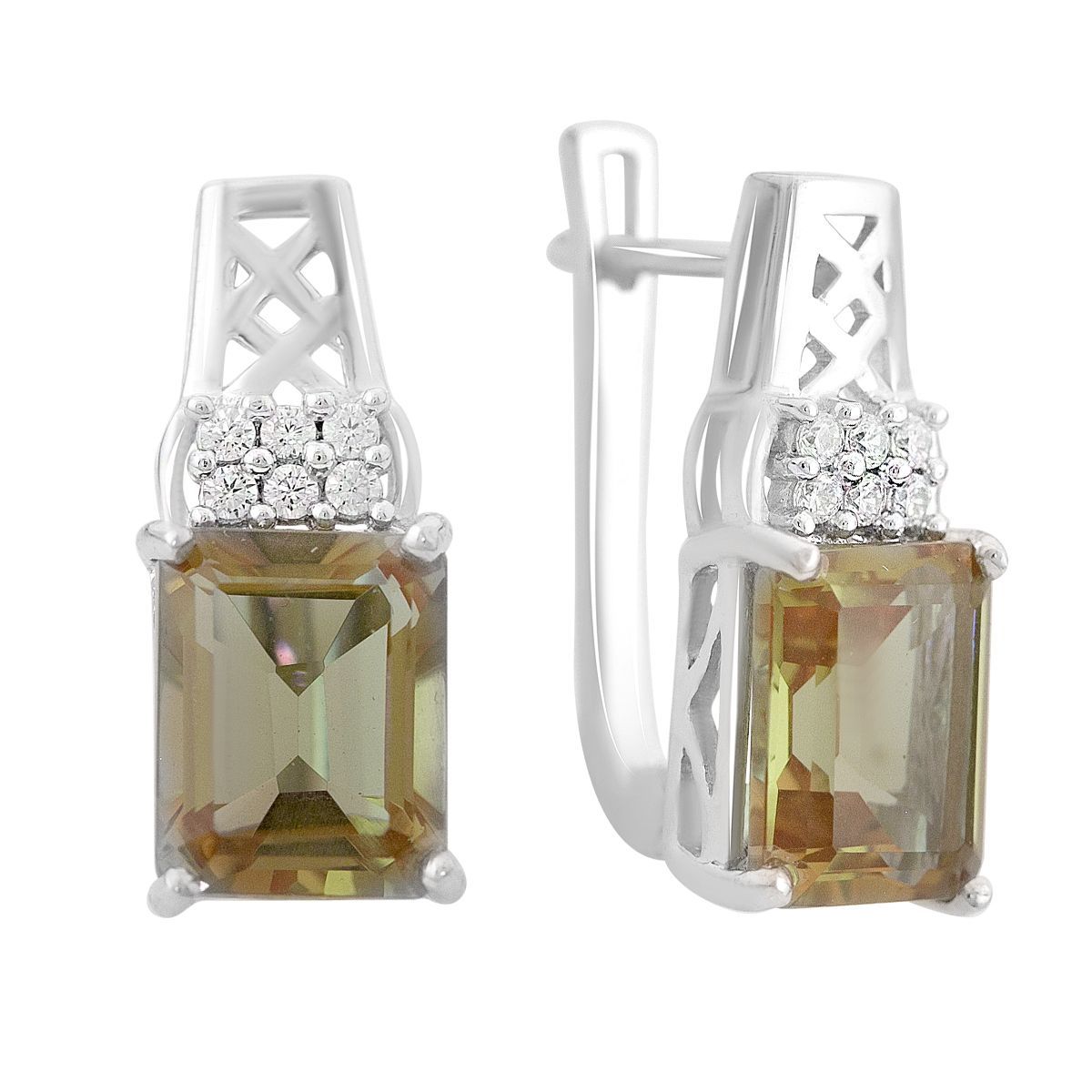 

Срібні сережки з аметистом і султанітом 7.345ct (2163855) різнокольорові кольору