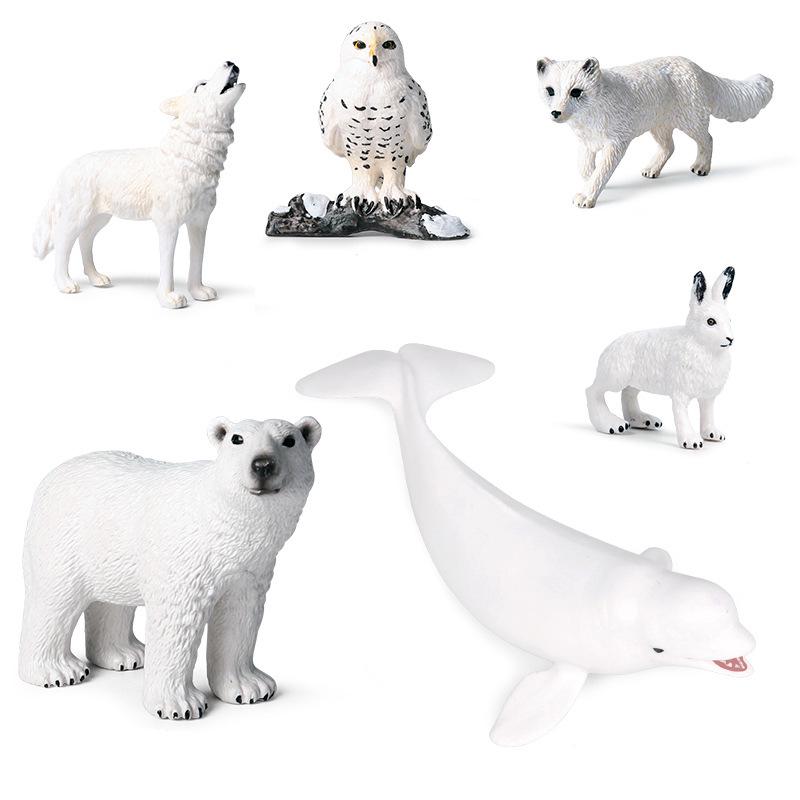 Children's Arctic Animal Model Set - Polar Bear, Fox, Wolf Simulation Toys