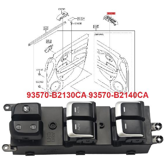 Chroem 2 Auto for Kia Soul 2014-2019 93570-B2130CA Front Left Power Window Main Control Switch Window Lift Button 93570B2140CA