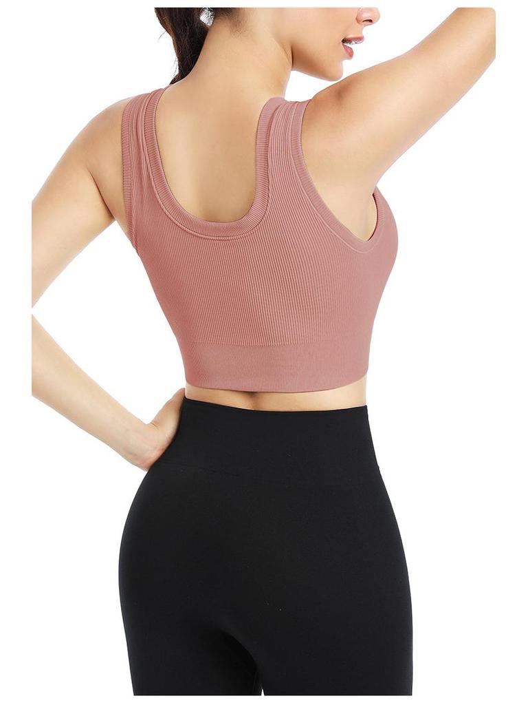 Women's Front Zipper Shockproof Sports Bra: Cross-Border Stylish Yoga Vest for Running & Fitness