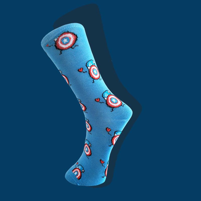 

Cartoon Couple Mid-Calf Sports Socks - Unisex Design One Size