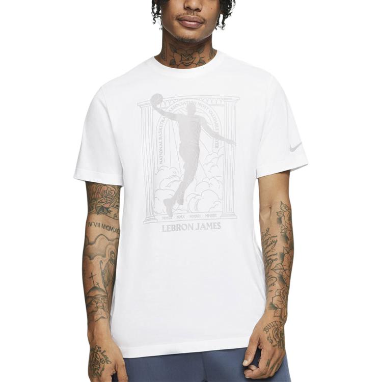Nike Serie MVP NBA Brooklyn Nets Kevin Durant Maglietta a Maniche Corte Sportiva da Basket da Uomo Top Bianco CT3998-100