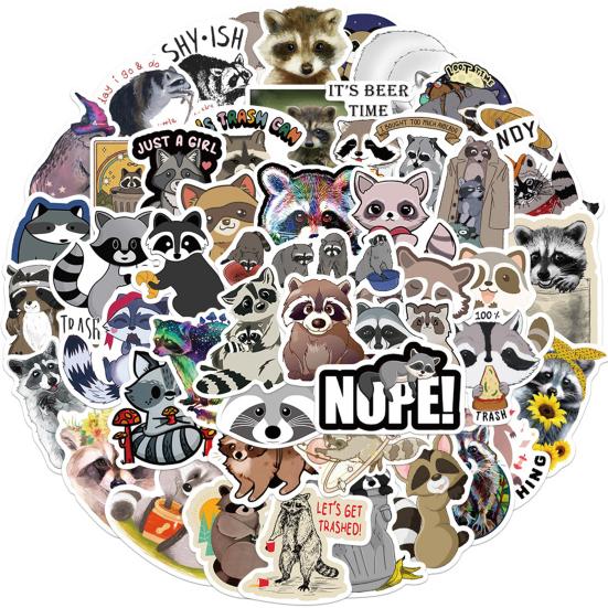 50Pcs Graffiti Stickers Self-adhesive Waterproof Strong Stickiness Exquisite Pattern Wide Application Decorative PVC Lovely Cartoon Animal    Supplies