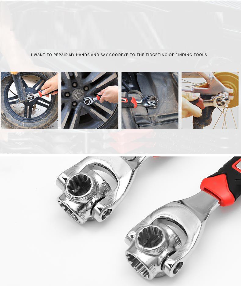 Universal Wrench Tool 52 In 1 360° Multifunctional 8 In 1 Twelve-Angle Socket Car Maintenance Magnetic Repair Hand Multi-tools