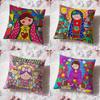 Cartoon Virgin Mary Art Cushion Cover Premium Comfort Reversible Pillow Cove -Two In One Design for Any Room & Car Interior