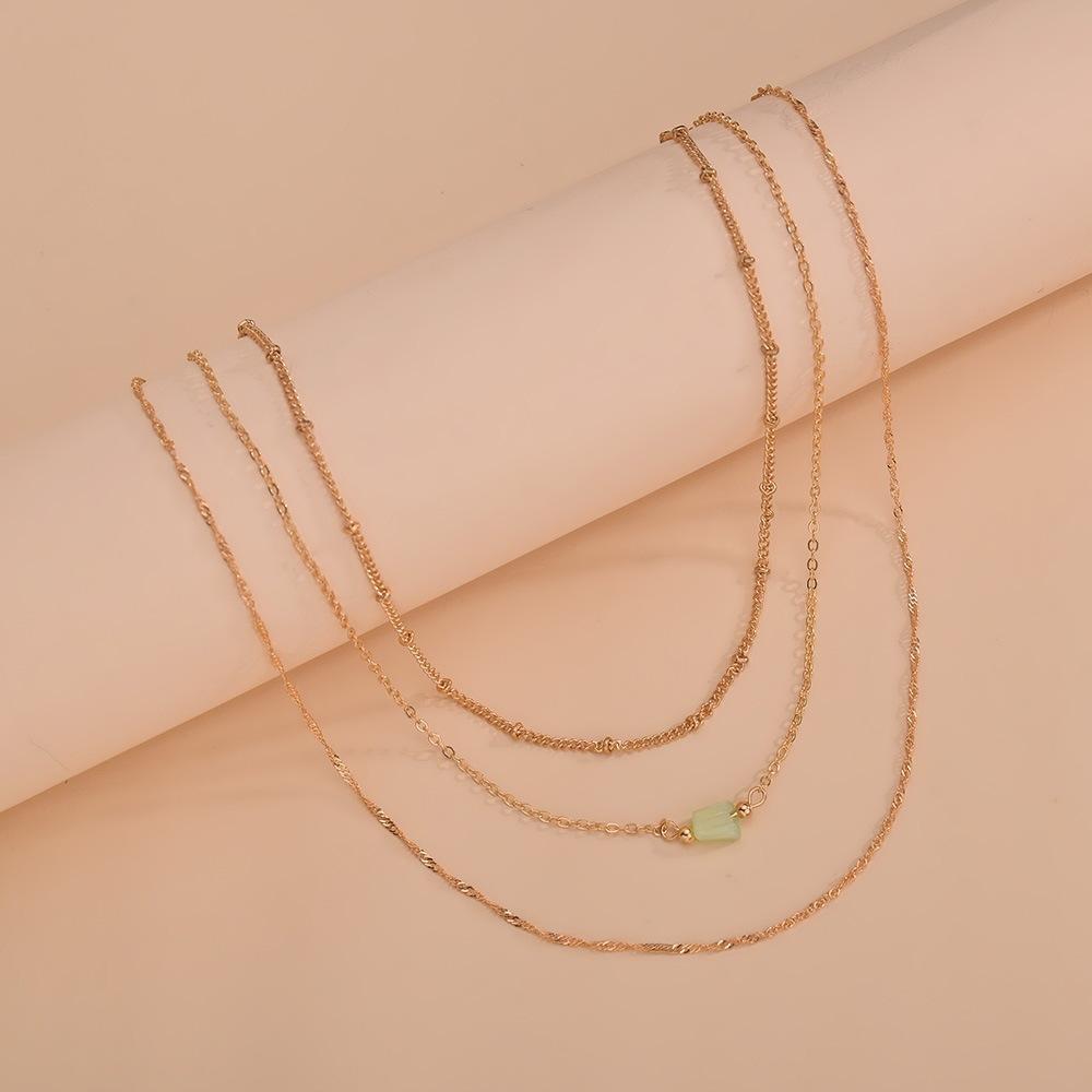 Popular women's multi-layer disc rhinestone star pendant necklace combination