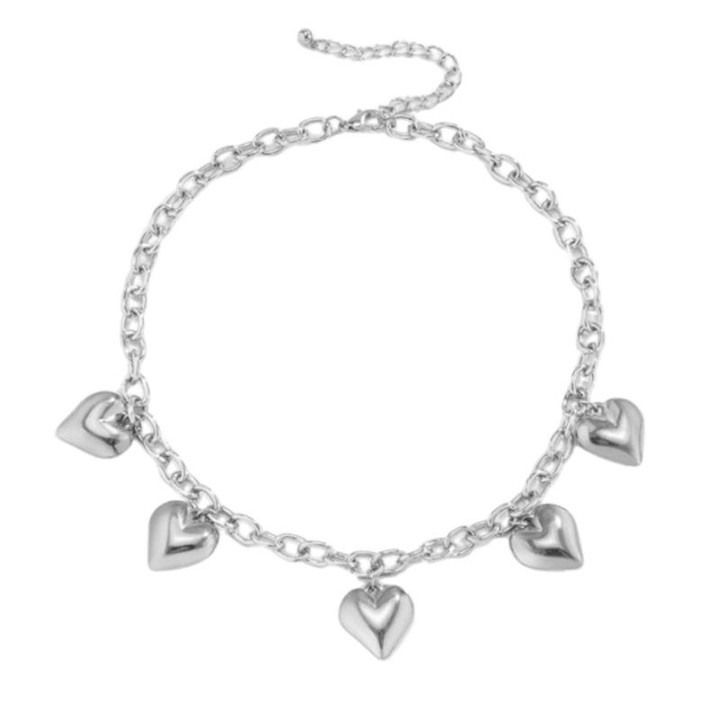 

Дизайн в форме сердца Ожерелье на ключицу Подвеска в виде сердца любви Цепочки на шею для женщин Длинные цепочки Воротник Чокер Вечеринка Ювелирные изделия 1