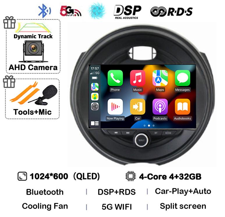 

Android 14 Auto Carplay автомобильное радио для BMW MINI COOPER F54 F55 F56 F60 2014-2019 мультимедийный проигрыватель GPS стерео 360 камера WIFI+4G