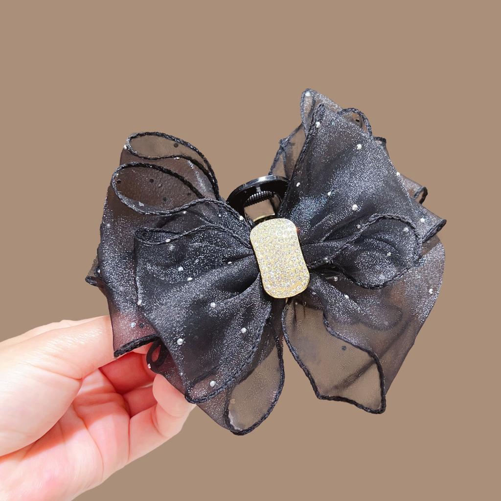 Süße Mesh Tüll Große Schleife Haarspangen für Frauen Einfarbige Elegante Schleife Pferdeschwanzspange Neues Kopfschmuckzubehör