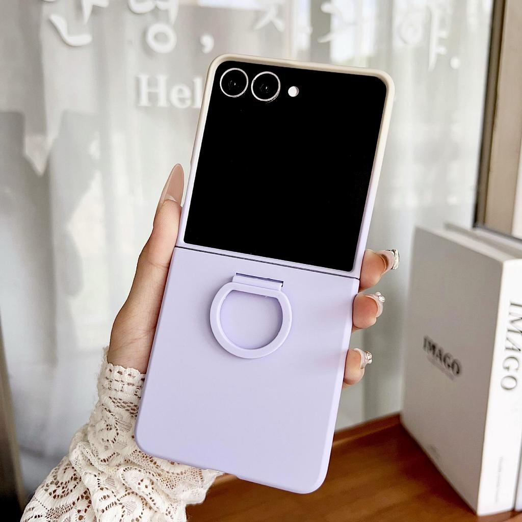 Ring Buckle Phone Case for Samsung Z FLIP7 TPU Hard Cover