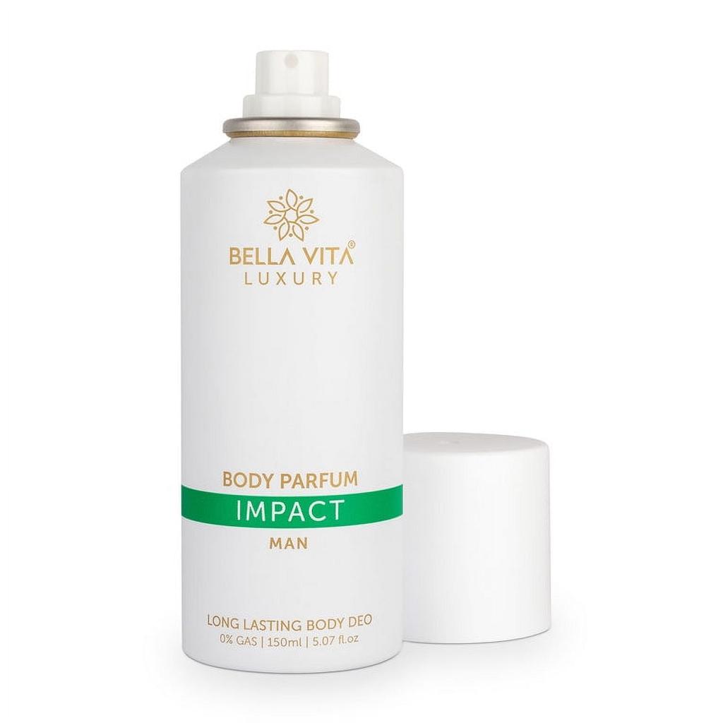 Bella Vita Organic IMPACT MAN Body Parfum No Gas Deodorant | Sport & Intense 150 ML