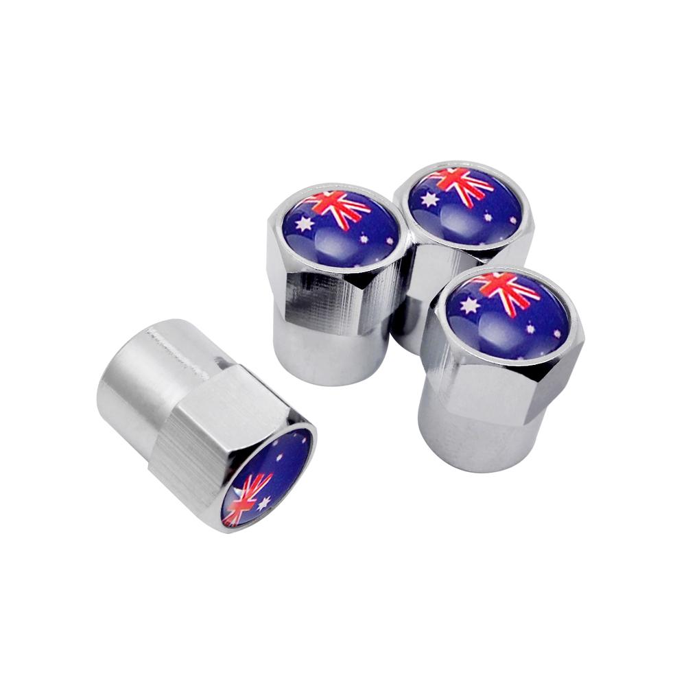 4PCS Australia Flag Car Wheel Tire Valve Caps Tyre Stem For Mazda Volkswagen Ford MG Skoda Toyota BMWi Hyundai Kia Tesla Subaru