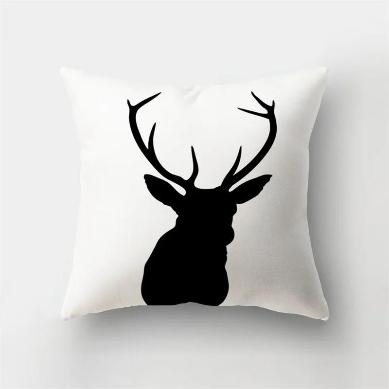 Simple Yellow Black Geometric Cushion Cover For Sofa Wave Line Square Pillow Case Letter Pillowslip Household Home Decor
